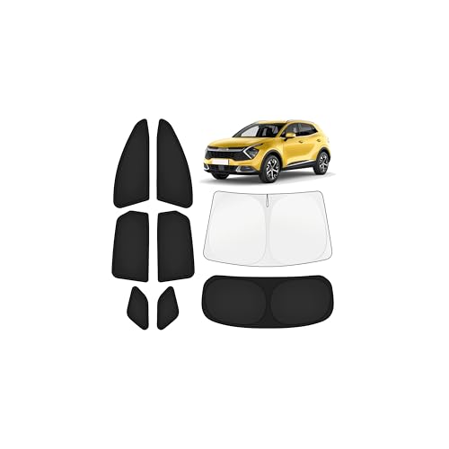 Image of KUST Car Window Shades for Kia Sportage 2023-2025 2026 Windshield Sun Shade Side Window Cover UV Block Privacy Protection Sportage Accessories for Camping Blackout Rear Back Full Set 8PCS