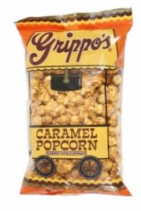 Grippo's Popped Caramel Popcorn with Peanuts | Gourmet Carmel Popcorn 7 Ounce Bag (Pack of 3) | Includes GreenZep Sticker
