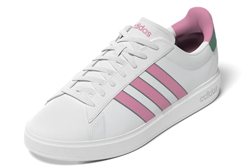 Adidas Womens Grand Court 2.0 Sportswear, White/Bliss Pink/Court Green, 6.5