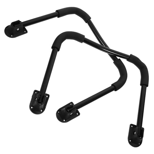 MAGICLULU Soporte para Patas metálicas Plegables 2 Piezas en Hierro Negro con Estructura Estable, Apto para escritorios y estantes Plegables, Estilo Elegante y de Espacio