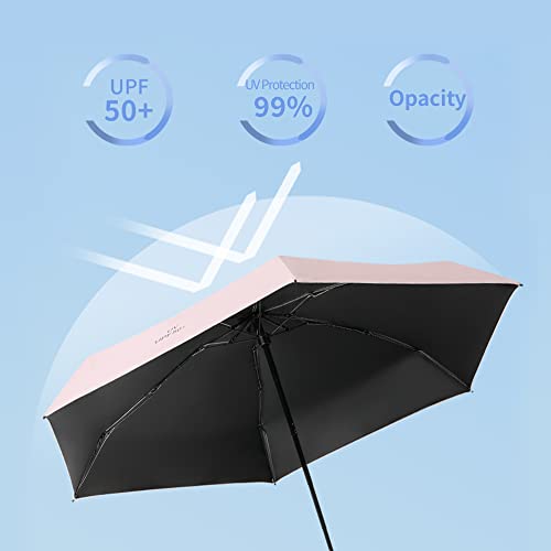 Light And Small Mini Umbrella With Cute Case,5 Folding Compact Pocket Umbrella For Travel,Outdoor Sun Rain Umbrellas For Car.colorful Uv Protection Umbrella For Women And Girls Purple 8 Ribs #TOP3