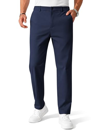 COOFANDY Men's Casual Cotton Chinos Pant Elastic Waist Trousers Classic Fit Business Dress Pants Golf Pants