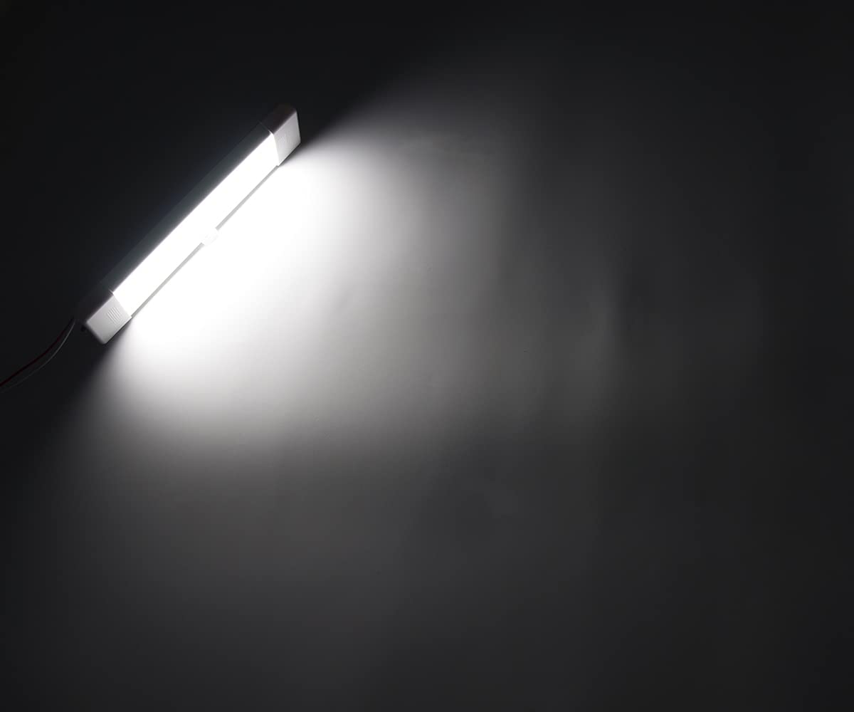Raycharm Luminaire utilitaire d'intérieur à DEL 26,9 x 6,6 cm, haut rendement en lumens, faible consommation d'énergie, lentille givrée 6000 K, faisceau diffus uniforme, interrupteur à bascule marche