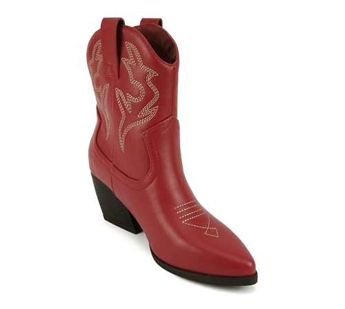 Image of Soda inchBLAZING inch ~ Women Western Bootie Pointe Toe with Low Heel (Wide Fit Available)