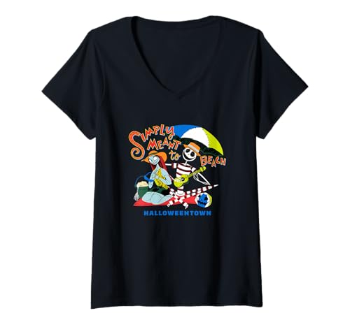 T-shirt Simply Meant to Beach Nightmare Before Christmas col V coupe légère