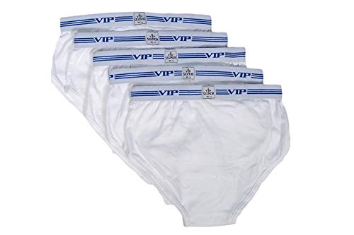 VIP Cotton Blend Signor Men's Brief - Pack Of 5 (White Colors) (Xxxx-Large - 110 Cm.)