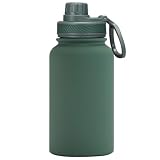 RDGOLF Bollitore Doppio sottovuoto, Bottiglie d'Acqua in Acciaio Inossidabile 304, Senza BPA, Bocca Larga, Barattolo d'Acqua Portatile, for Viaggi Sportivi (Color : Moss Green, Size : One Size)