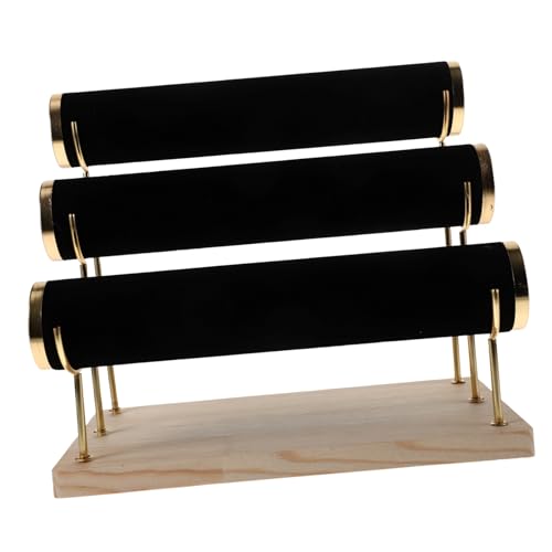 HEALSOPTHY Soporte para Pulseras y Relojes Base de Madera Exhibidor Desmontable para Organizador de Joyería Estante Multifuncional para Pulseras Relojes y Cintas de Pelo Hogar y Tiendas