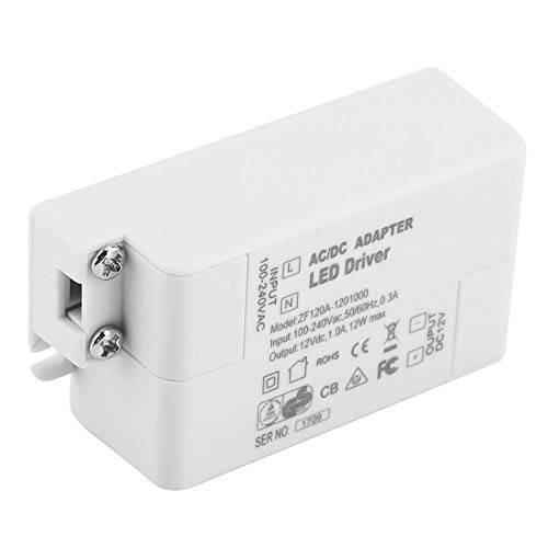 Image of LED Power Transformer Driver, AC 100-240V to DC 12V SMD Driver Power Supply 12W Constant Voltage Power Supply Compatible with Wall Dimmer, AC Dimming for 12V LED Strip Light