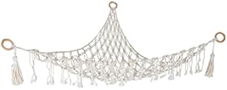 Toyvian Toy Hammock Boho Woven Cotton Rope Net, Stuffed Animal Teddy Storage Net Bedroom Storage Organizer Net Decorative Hanging Storage Unit for Bedroom Livingroom (White)