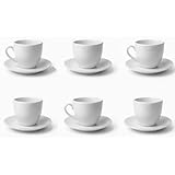 Hogar y Mas SET 6 TAZAS PORCELANA BLANCA PARA ESPRESSO Y CORTADO, 15 CL