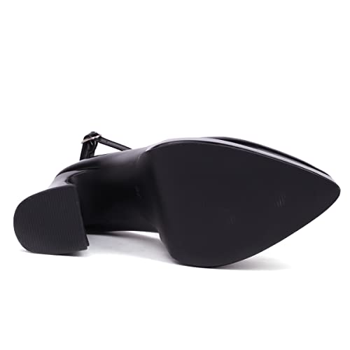 Roimaash Women Dressy Platform Pumps Block High Heels Pointed Toe Super High Heels Court Shoes3