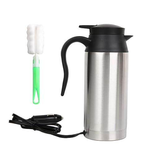 Electric Car Kettle Stainless Steel Coffee Warmer Insulated Heated Mug Double Wall Water Heating Cup Truck Heater Kettle for Truck Car, 12V 100W