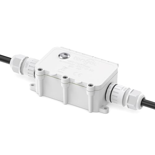 TONGOU Smart life - Interruttore 1 ~ 16 A, telecomando Wi-Fi, controllo vocale, IP67, scatola di derivazione impermeabile con misurazione del consumo energetico, protezione contro sovraccarico