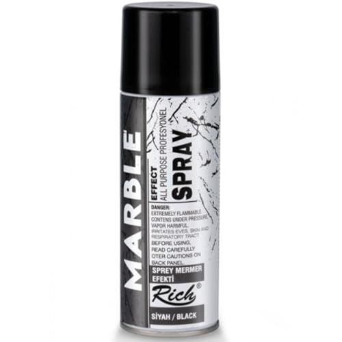 Rich Spray Marmoreffekt 200ml-Schwarz – Spray für Marmor-Effekte auf Oberflächen, ideal für kreative Dekorationsprojekte und künstlerische Arbeiten, schnelle Trocknung und einfache Anwendung