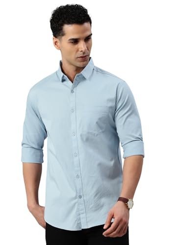 Image of Majestic Man Men's Cotton Slim Fit Solid Casual Shirt