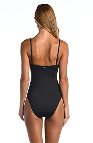 Sunshine 79 Women's Over The Shoulder Keyhole Plunge One Piece Swimsuit2