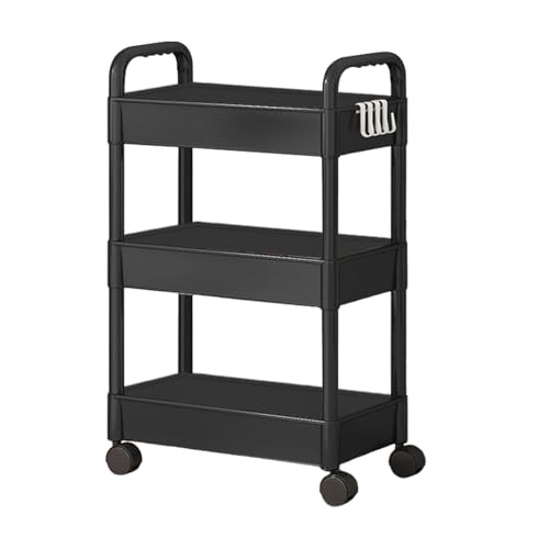 Carrito de almacenamiento – Maximiza la utilización del espacio, carrito rodante de 3 niveles con ruedas y asa, organizador de almacenamiento para cocina, dormitorio y sala de estar