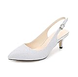 Verschluss: Knöchelschnalle CYwinterB elegant Büro Niedrighackig High Heels 5cm Formelle Anlässe Pumps Sexy Plateau Plattform Pumpe Glänzend Paillettentuch Große Frauen Schuhe 35-45 Golden Silber Sandalen- Silver 45