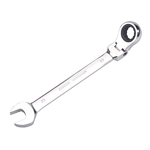 Image of FLZOSPER 23mm Metric Flex-Head Gear Wrench,Box End Head 72-Tooth Ratcheting Combination Wrench Spanner