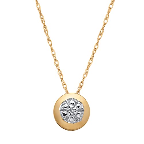 PalmBeach 10K Yellow Gold Genuine Diamond Accent Slide Pendant (6mm) with 18 inch Chain