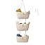 Organizer Sospeso Da Porta In Cotone Intrecciato, 3 Tasche, 110x38x9 Cm, Con Ganci A L, Cestino Appendibile Per Bagno, Giocattoli, Cosmetici - 3