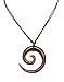 Swimmi Spiral Natural Sono Wood Necklace, Hand Carved Wooden Necklace, Handmade Adkustable 16 to 32 Inch Cords Māori Koru Peace Pendant Wooden Necklaces for Women Men Jewelry (CA394)