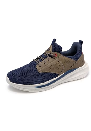 Image of Skechers Men's Streetwear Slade - Breyer Knitted Mesh Bungee Lace W /Quarter Cage Slip On
