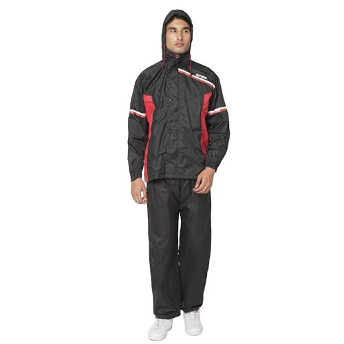 Image of Citizen Hooded Raincoat for Men Women Waterproof for Bike Riders Hd Butter Fabric Lightweight Stylish Sealed Hood, Large Pockets, Heavy-Duty Zippers Rainwear with Carry Pouch-CR016