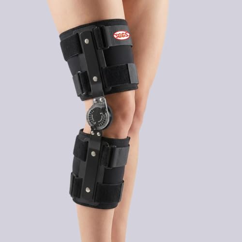 Image of Knee Brace for Rom Knee Pain Relief, Compression Sleeve with Patella Gel Pad & Side Stabilizers, Universal Size, Black - Ideal for Sports, Injury Recovery & Joint Support