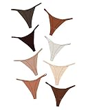DEANGELO G-string Thongs Women Workout Thong Panties Seamless Underwear Low Rise Microfiber Pack (8P