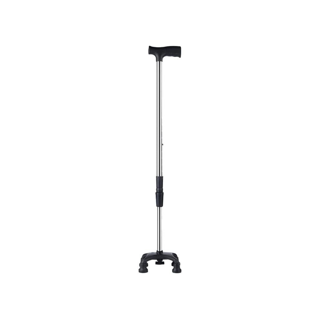 Bastone da passeggio quadrangolare for anziani Bastone da passeggio antiscivolo retrattile leggero in lega di alluminio Bastone da trekking