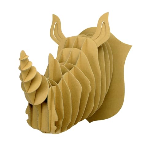 Maquette en carton trophée rhinocéros 25 cm de hauteur au design géométrique haut de gamme