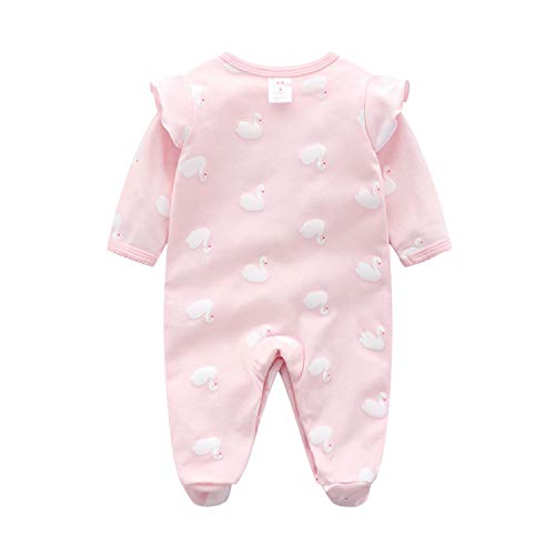 Baby One Piece Romper Soft Cotton Sleepwear Footed Jumpsuit for 0-12 Month Infant2