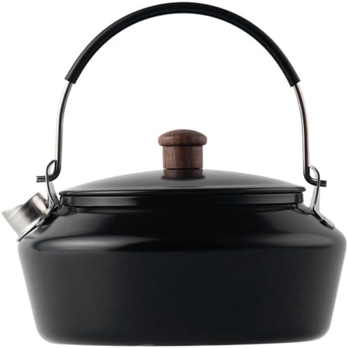 SMEJS キャンプステンレススチールケトルアウトドアブラックヴィンテージクラシックボイルドケトルストーブ周りのお茶用
