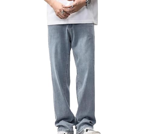 Mens Jeans Wide Leg Denim Pants Extra Long Summer Straight Fit Light Comfortable Fashion Trousers4