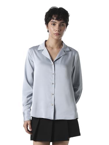 Image of ONLY Women Solid Cuban Collar Casual Shirt