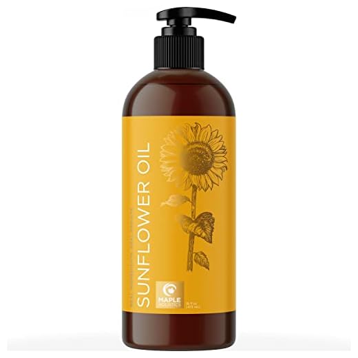 Sunflower Oil for Hair Skin and Nails - Aromatherapy Carrier Oil for Essential Oils Mixing and Hair Oil - Body Oil Cleanser for Face Anti Aging Skin Care and Moisturizing Body Oil for Dry Skin 16oz