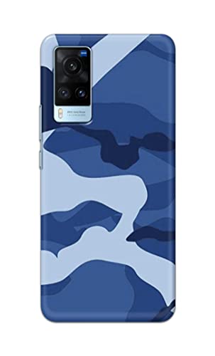 Image of Printed Hard Back Cover Case for Vivo X60 Back Cover (Army Blue Pattern) -702