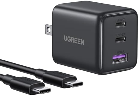 （14:30時点） UGREEN 充電器 type-c 30W (2*USB-C+1*USB-A) 【PSE技術基準適合/PD3.0対応/30W急速充電/コンパクト】 GaN アダプター iphone17/16/15/14/13/iPad/GalaxyS25-S10/Google Pixel/AirPodsなどに対応 USB-CtoC ケーブル2M付き