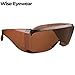 Wise Eyewear Cover-Ups Black Fit Over Sunglasses - Wrap Around Sunglasses - People Who Wear Prescription Glasses in the Sun (Brown)