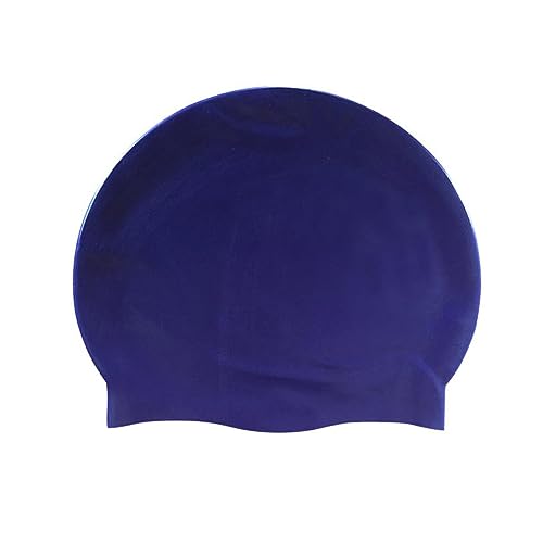 HYCOPROT Kids Swimming Cap 100% Silicone Swimming Hats for Boys And Girls Comfortable And Elastic Waterproof Swim Caps,Elastic Swim Hat For Long Hair And Short Hair (Dark Blue)