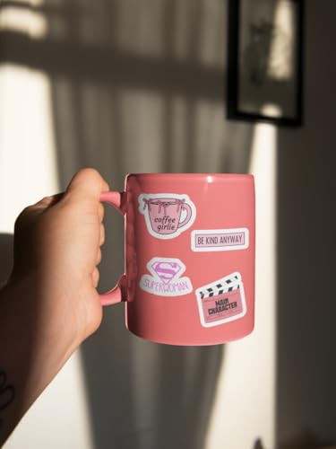 Image of 36Pcs Pink Aesthetic Vinyl Stickers - Pink Mood | Waterproof, Laminated, Reusable, Self-Adhesive Stickers for Laptop, Phone, Diary, Scrapbook, Journal, Gift Box, Aesthetic Room Decor