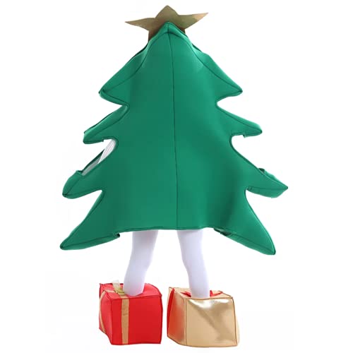 Acrawnni Erwachsenen-Weihnachtskostüm für Männer und Frauen, passendes Partykostüm, lustiges Weihnachtsbaum-Cosplay-Kleid mit Geschenkform, B-grün, Einheitsgröße