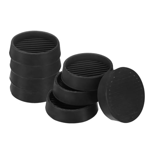 Image of M METERXITY 8-Pack Furniture Coasters Cups, 2 inch Round Rubber Anti Slide Floor Protector Pads for Sofa Chair /Piano Stopper, Furniture Caster Leg Non Slip Feet Cups [Black]