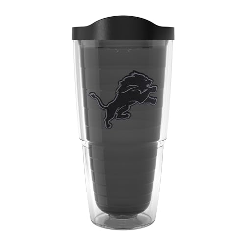 Image of Tervis Classic Tritan 24oz Classic Tumbler with Travel Lid | NFL Detroit Lions - Monochrome | Made in America, BPA /PFAS Free, Keeps Drinks Hot or Cold