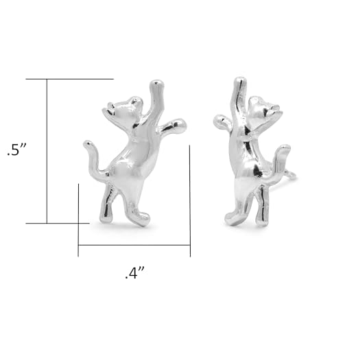 Boma Jewelry Sterling Naughty Clawing Cat Stud Earrings4
