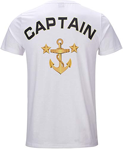 Funny World Men's Captain T-Shirt Graphic Short Sleeve Yacht Party Costume Tee