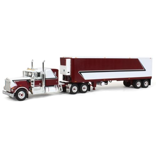 DCP 1/64 Legendary Red & White Kenworth W900A w/ 40ft Vintage Reefer Trailer 60-1687
