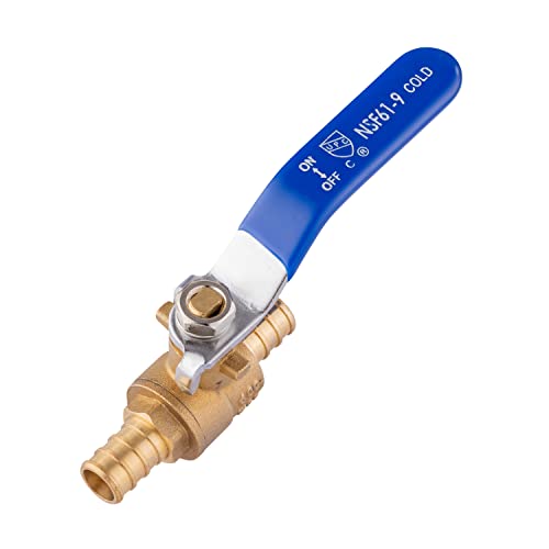 10 Pcs Efield 1/2 Inch Crimp Pex Brass Full Port Shut-Off Ball Valve For Plumbing Application, Blue Level, Cupc Certified (Pack Of 10) #TOP2